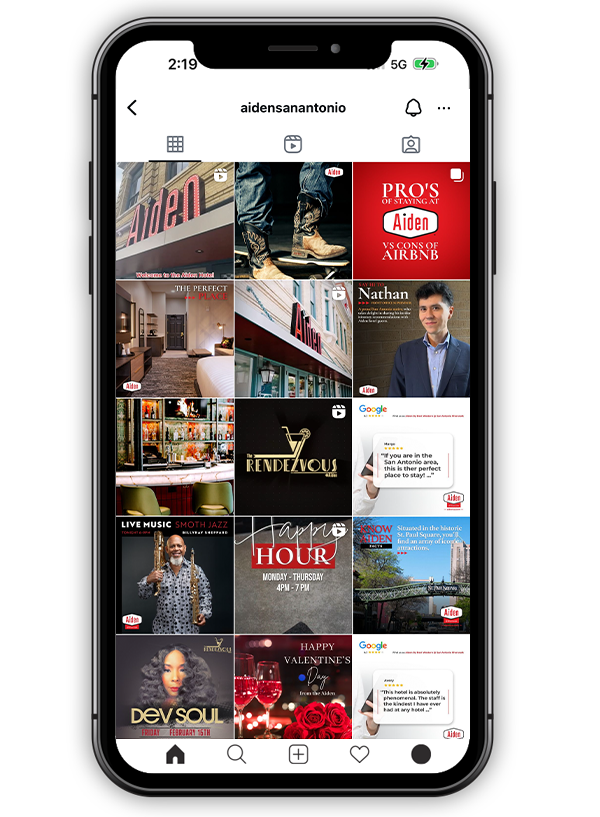 Aiden Hotel at the Riverwalk Social Media