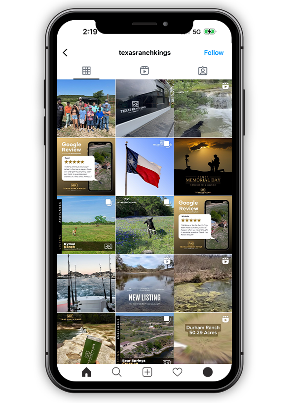 Texas Ranch Kings realty Social Media